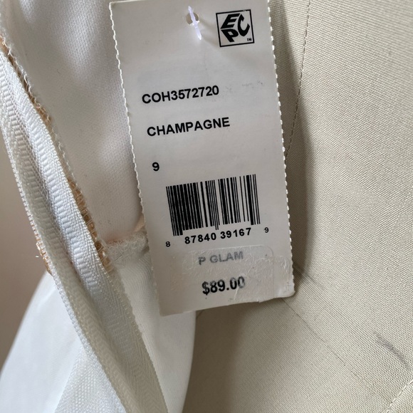 Emerald Sundae Womens White Sequined Sheer Floral Formal Dress - Picture 14 of 16